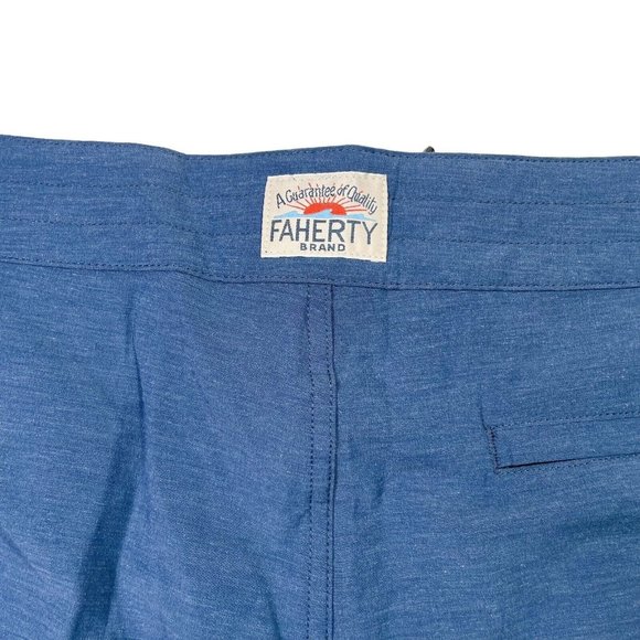 Faherty Retro Surf Stripe 7” Boardshort Blue Red Stripe- Mens 38- NWT MSRP $98 - Picture 7 of 13